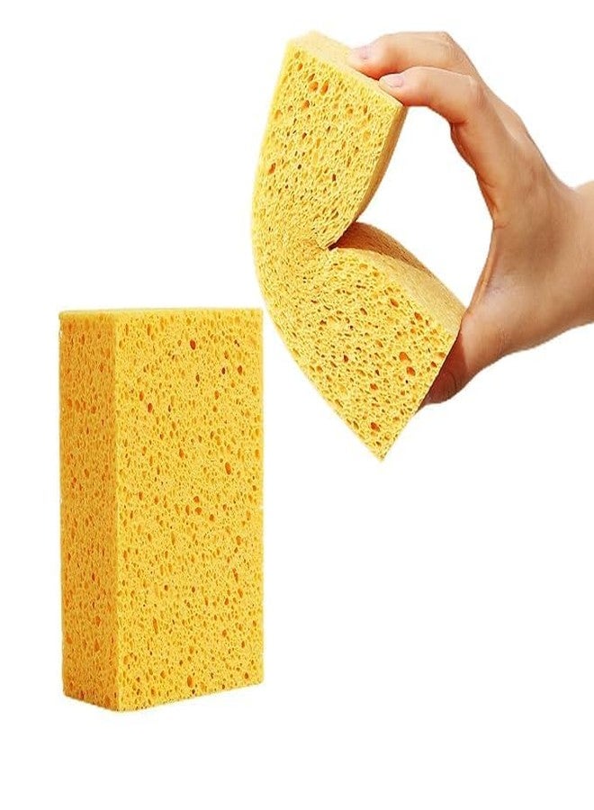 Crewbolt Extra Thick Cellulose Kitchen Sponges | Heavy-Duty Cleaning Sponges for Dishes & Cookware | 2" Thick, Large (13x9x4 cm) (2) - Image 1